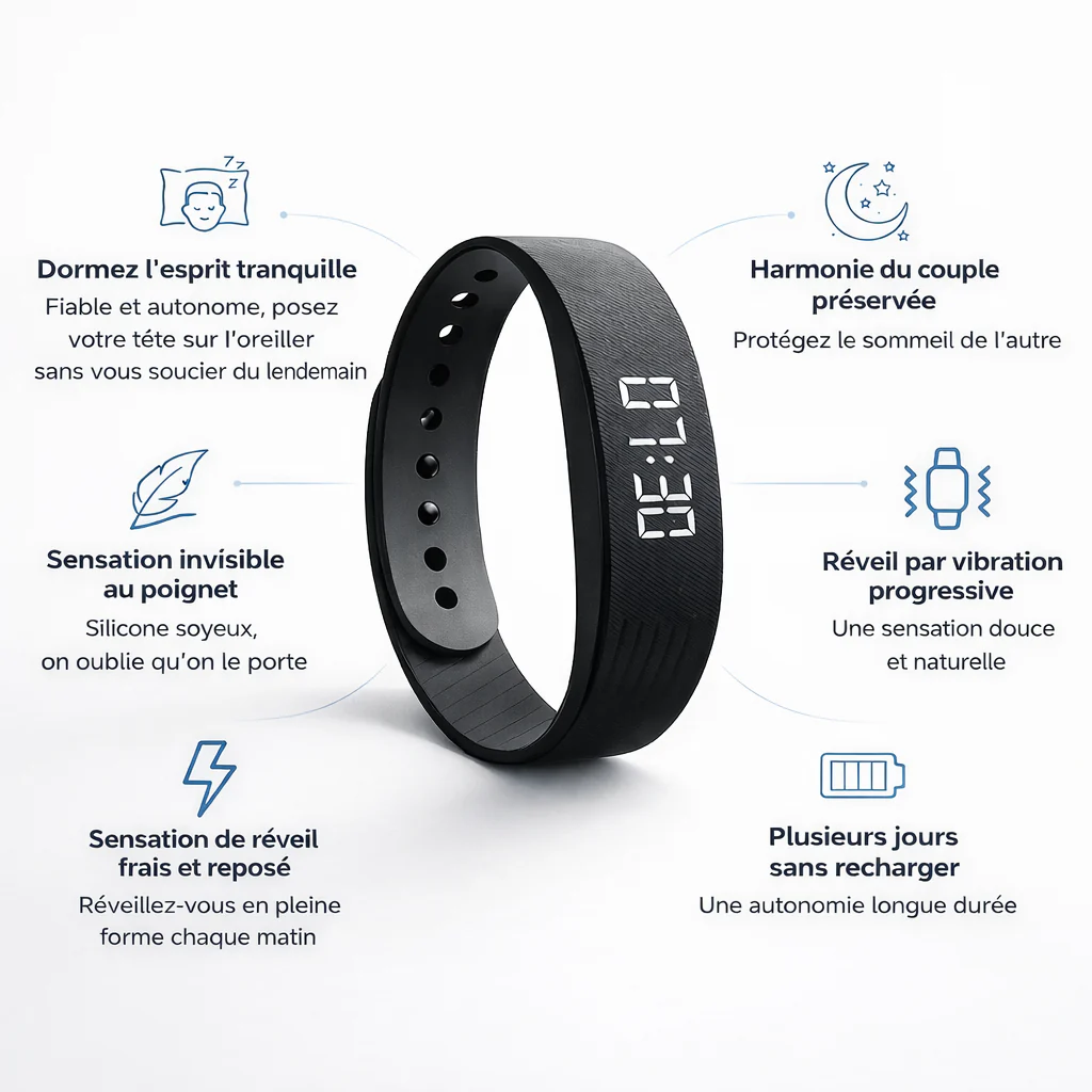 Réveil 3D Silencieux au Poignet